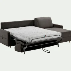 Canapé d'angle réversible convertible en tissu matelas densité 35kg/m3 - gris vésuve