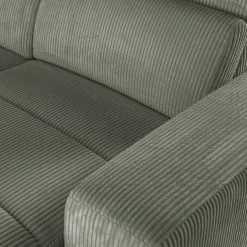 Canapé d'angle réversible convertible en tissu castello - vert cèdre