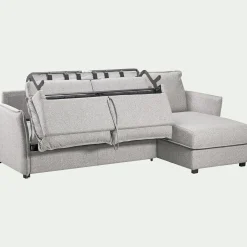Canapé d'angle réversible convertible en tissu Sogno avec matelas densité 35kg/m3 - gris borie