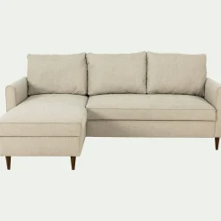 Canapé d'angle réversible fixe en tissu Loft - beige roucas