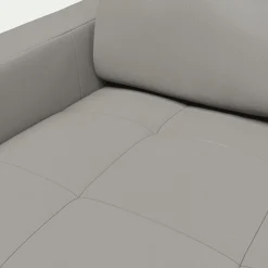 Canapé d'angle réversible fixe en cuir de buffle avec accoudoirs 20cm - gris borie