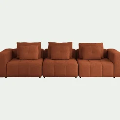 Canapé droit modulable en tissu Benjo - brun rustrel