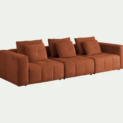Canapé droit modulable en tissu Benjo - brun rustrel