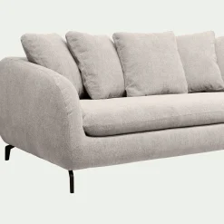 Canapé fixe 3 places en tissu tramé - beige roucas