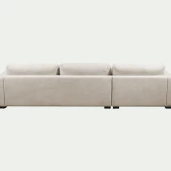 Canapé grand angle gauche fixe en tissu Bloq - beige roucas