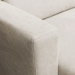 Canapé grand angle gauche fixe en tissu Bloq - beige roucas