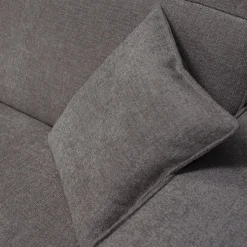 Canapé grand angle gauche fixe en tissu tramé - gris borie