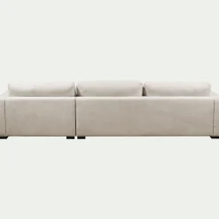 Canapé grand angle gauche fixe en tissu Bloq - beige roucas
