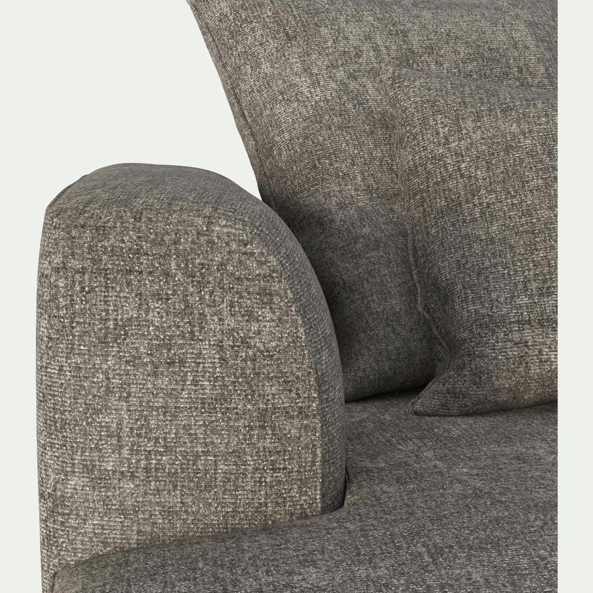 Canapé grand angle gauche fixe en tissu Genesis - beige alpilles