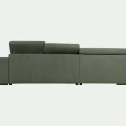 Canapé grand angle gauche convertible en tissu Castello - vert cèdre