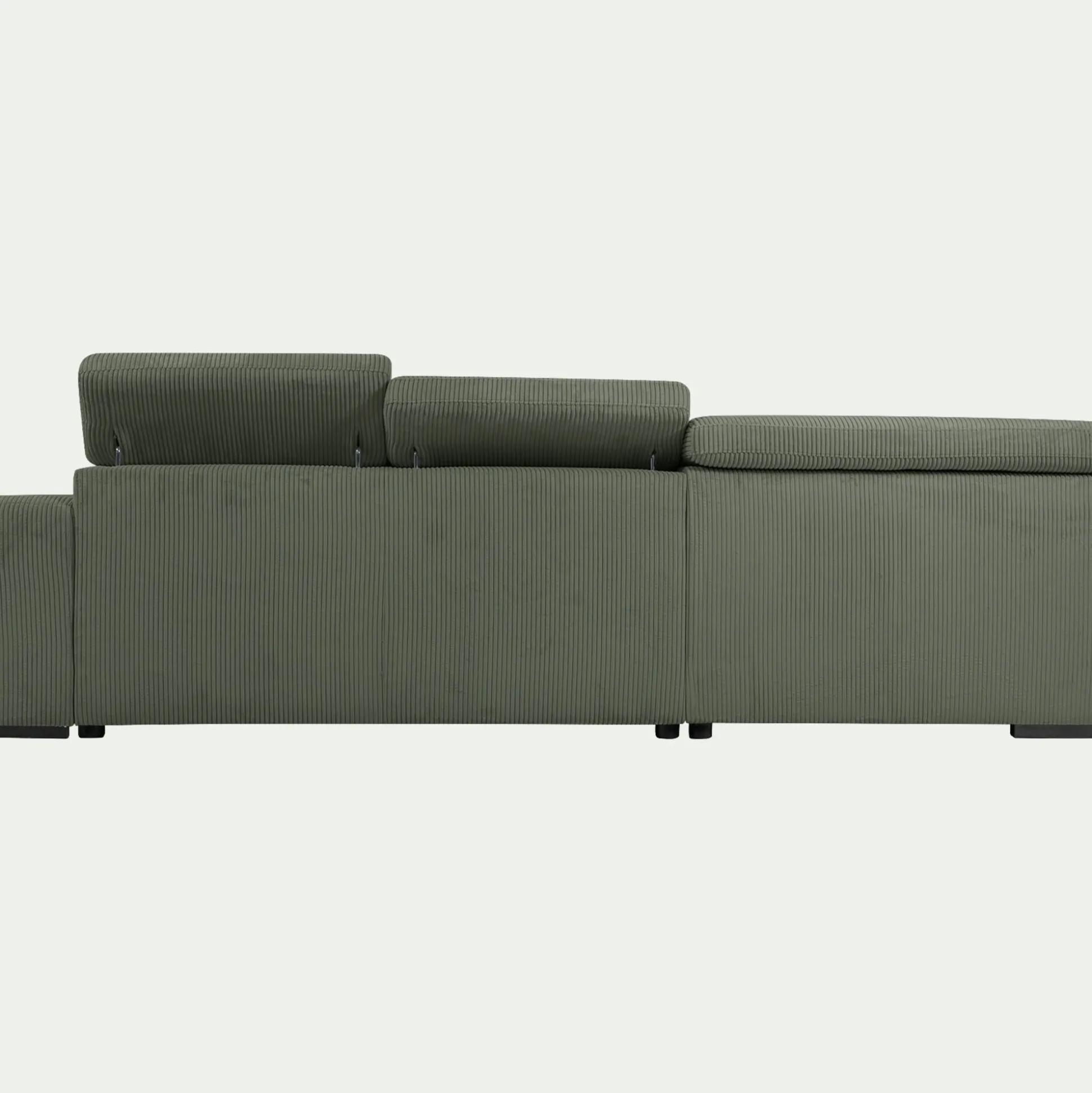 Canapé grand angle gauche convertible en tissu Castello - vert cèdre