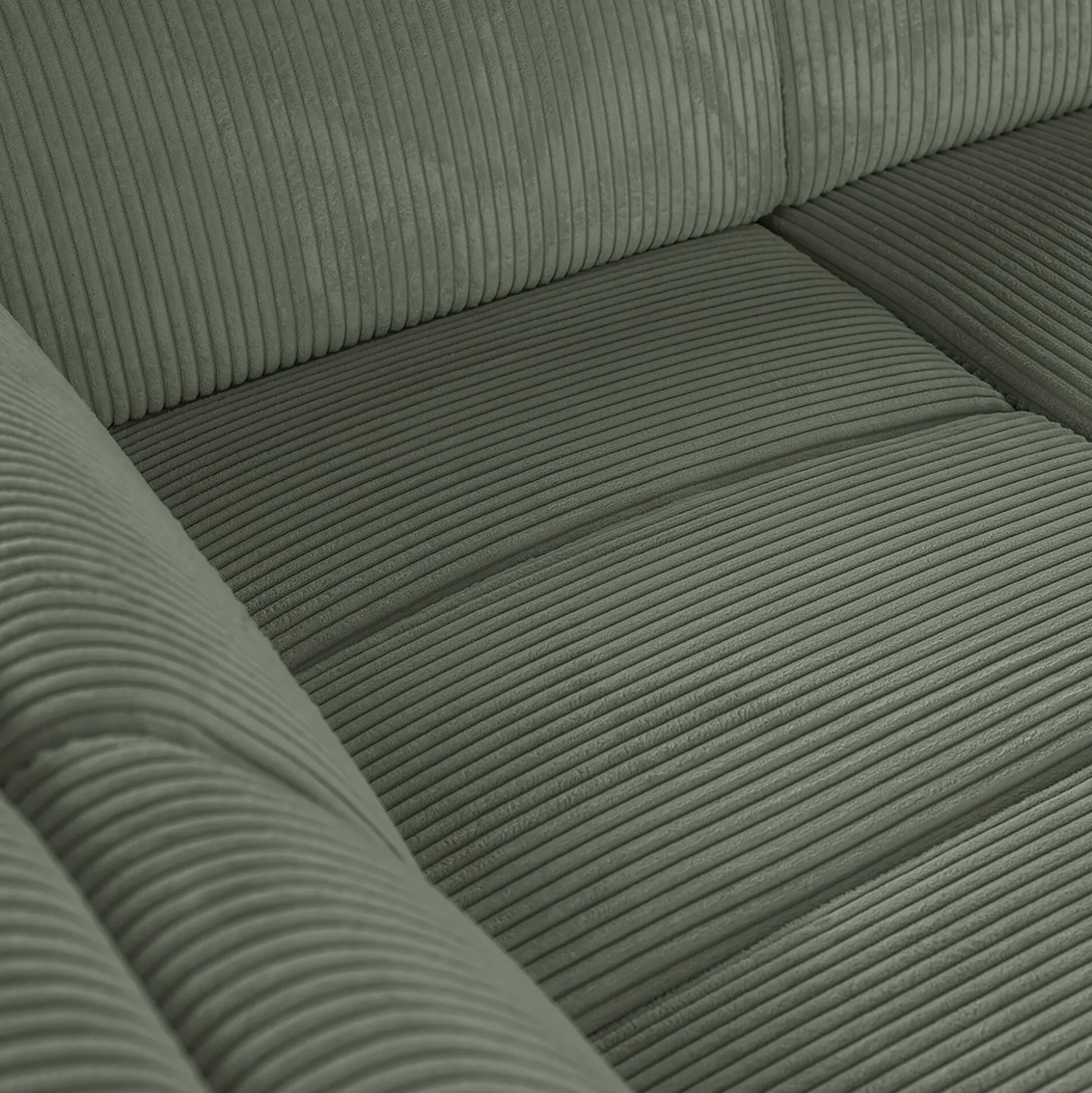 Canapé grand angle gauche convertible en tissu Castello - vert cèdre