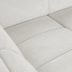 Canapé grand angle gauche convertible en tissu Castello - beige roucas