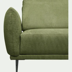 Canapé grand d'angle droit en tissu memphis avec fonction avance-recul - vert cèdre