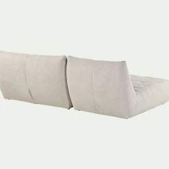 Canapé modulable avec méridienne en tissu chenille - beige roucas