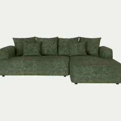 Canapé petit angle droit fixe en tissu Genesis - vert cèdre