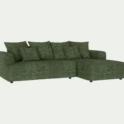 Canapé petit angle droit fixe en tissu Genesis - vert cèdre