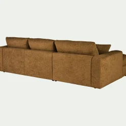 Canapé petit angle droit fixe en tissu chenille benjo - jaune argan