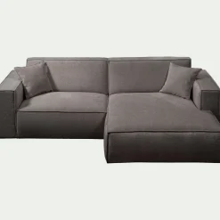 Canapé petit angle droit fixe en tissu genesis - gris