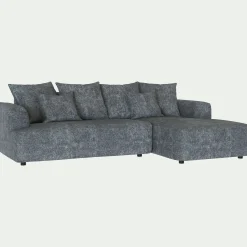 Canapé petit angle droit fixe en tissu Genesis - gris ardoise