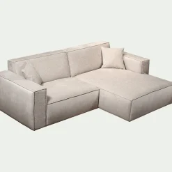 Canapé petit angle droit fixe en tissu Genesis - beige