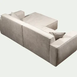 Canapé petit angle gauche fixe en tissu Genesis - beige