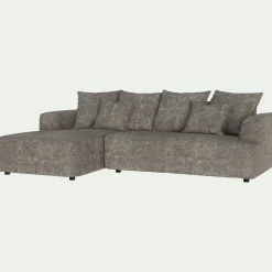 Canapé petit angle gauche fixe en tissu Genesis - beige alpilles