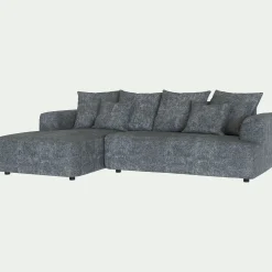 Canapé petit angle gauche fixe en tissu Genesis - gris ardoise
