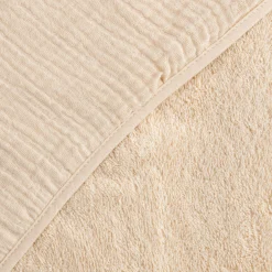 Cape de bain en éponge bio 75x75cm - beige écru