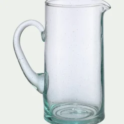 Carafe avec anse en verre recyclé 1,1L - transparent