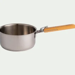 Casserole en inox D18cm - gris métallisé
