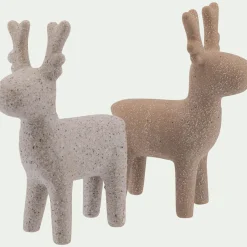 Cerf à poser H18,5cm - beige (modèle aléatoire)