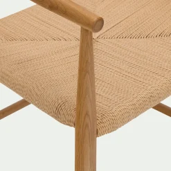 Chaise avec accoudoirs en bois de chêne - naturel