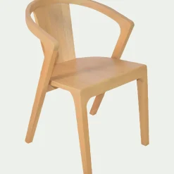 Chaise avec accoudoirs en bois d'acajou - bois clair