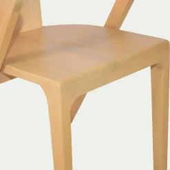 Chaise avec accoudoirs en bois d'acajou - bois clair