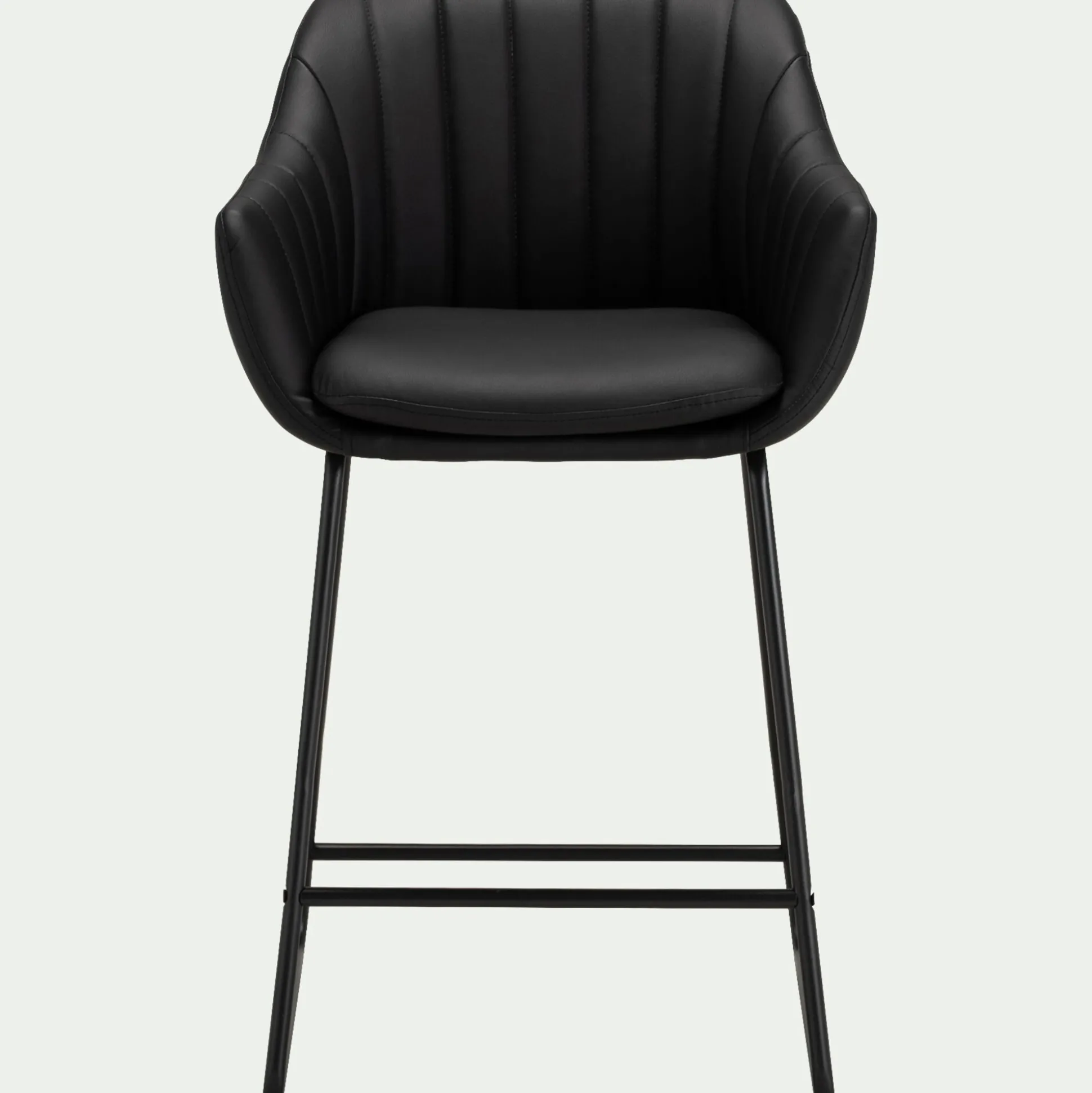 Chaise de bar avec accoudoirs en polyuréthane - noir