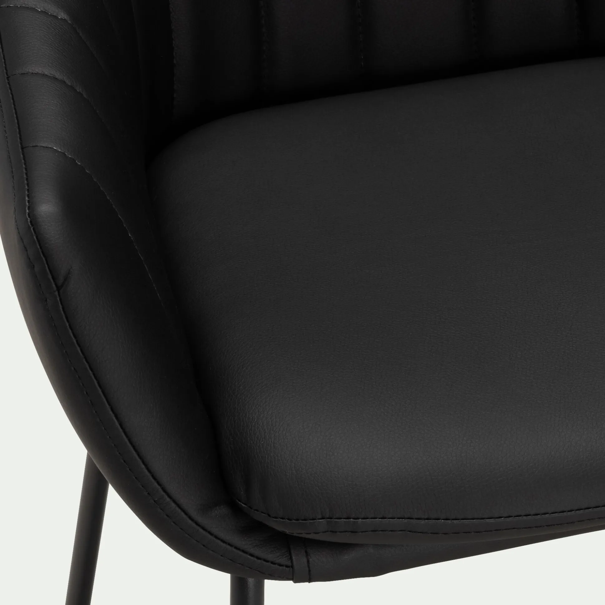 Chaise de bar avec accoudoirs en polyuréthane - noir