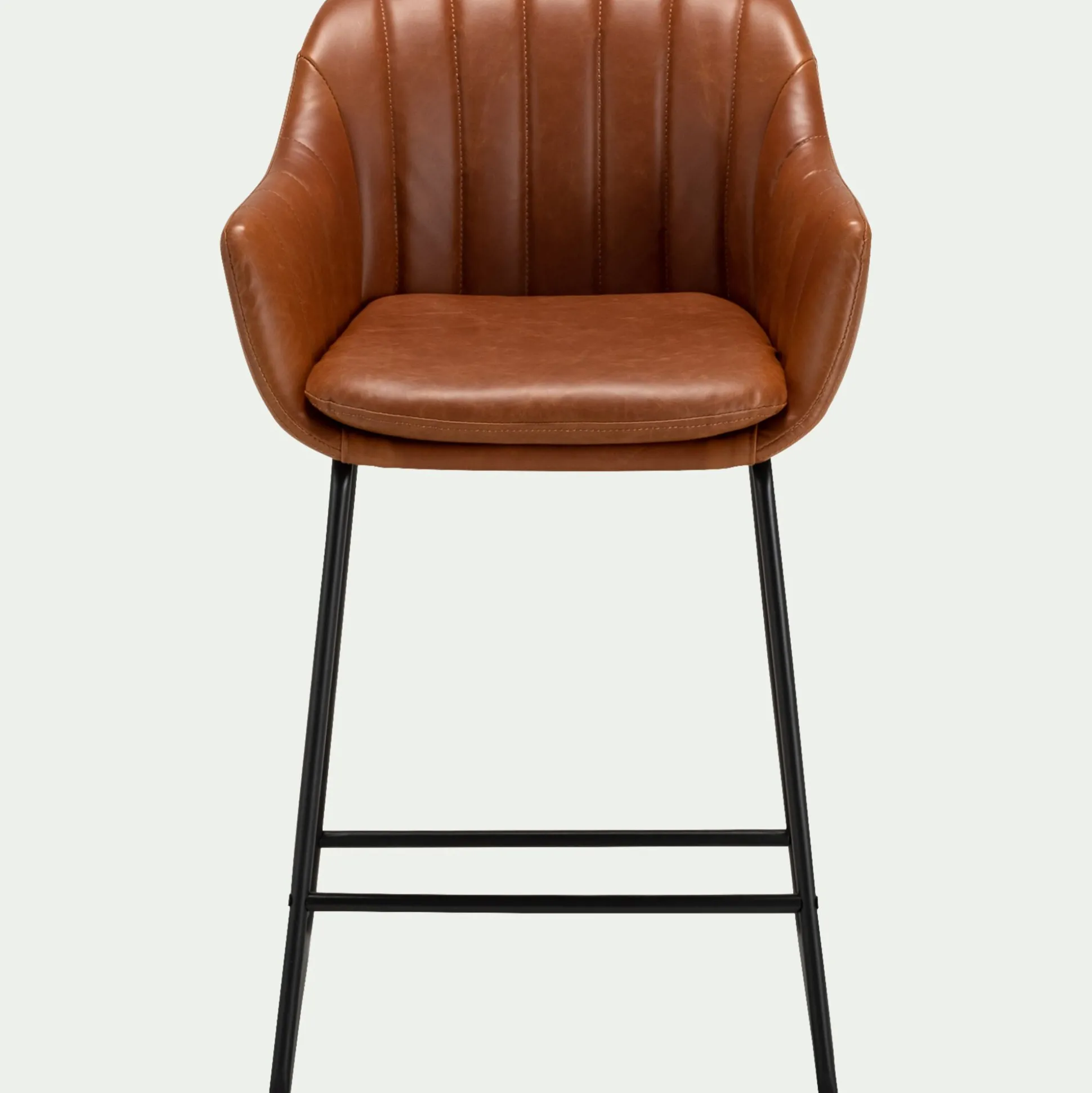 Chaise de bar avec accoudoirs en polyuréthane - marron