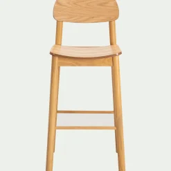 Chaise de bar en chêne et hévéa H105cm - bois clair