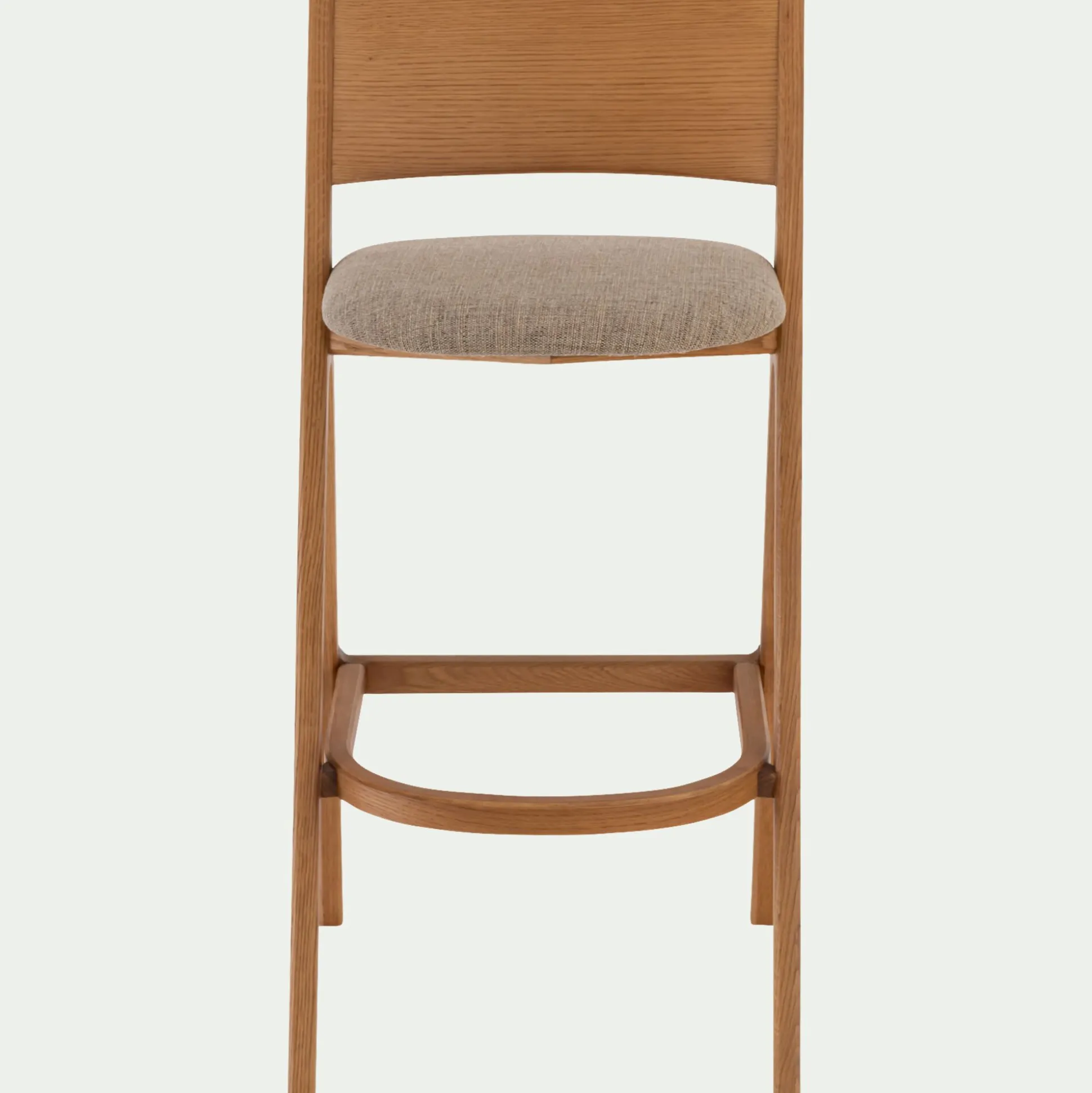 Chaise de bar en chêne et tissu H99cm - gris