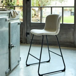 Chaise de bar en tissu H66cm - beige