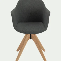 Chaise de bureau rotative en tissu - gris restanque