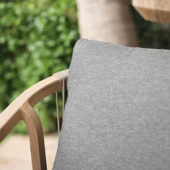 Chaise de jardin avec accoudoirs en aluminium effet bois - gris