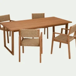 Chaise de jardin avec accoudoirs en acacia - bois foncé