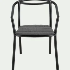 Chaise de jardin avec accoudoirs en aluminium - noir