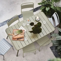 Chaise de jardin empilable en acier - gris vesuve