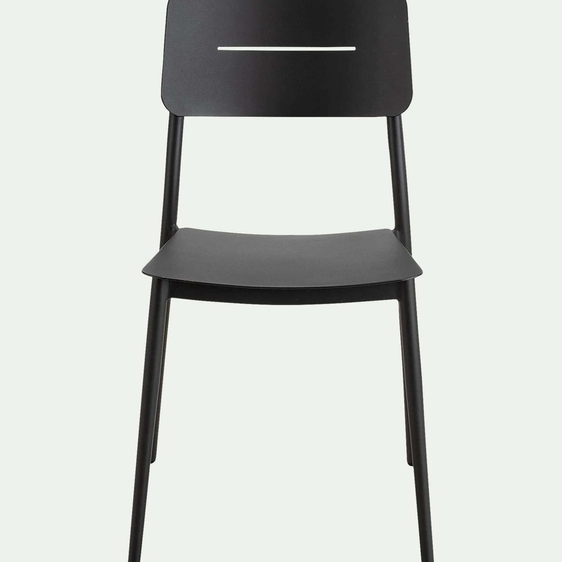 Chaise de jardin empilable en aluminium - noir