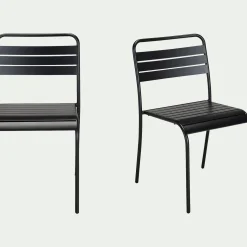 Chaise de jardin empilable en acier - noir