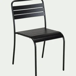 Chaise de jardin empilable en acier - noir