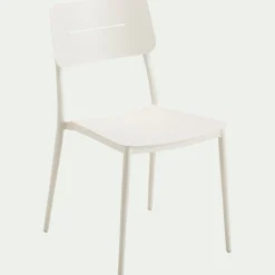 Chaise de jardin empilable en aluminium - blanc